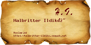 Halbritter Ildikó névjegykártya